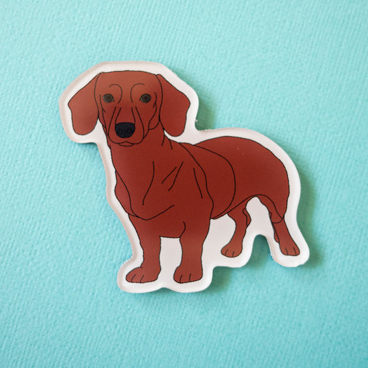 Red Dachshund Acrylic Fridge Magnet