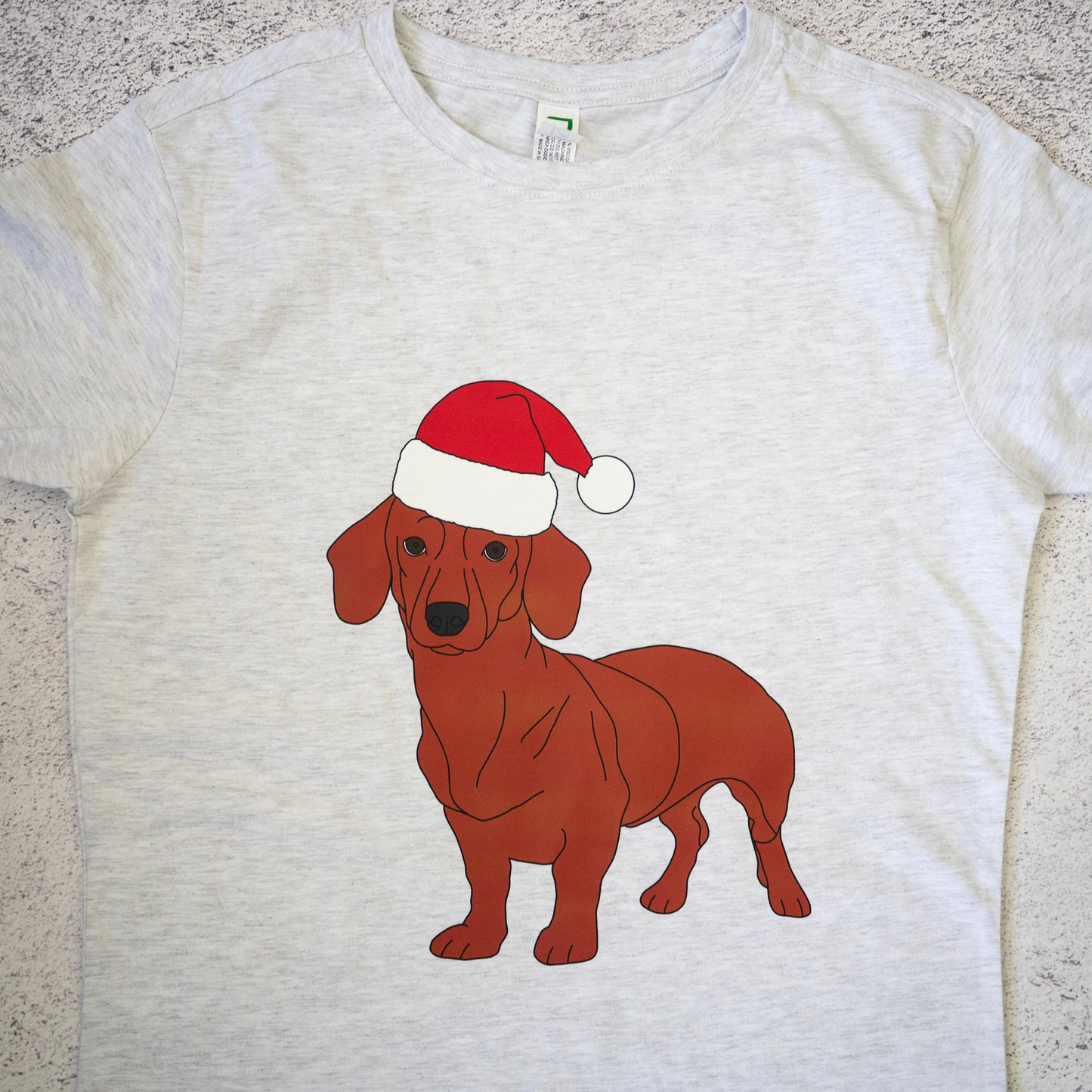 Red Dachshund Christmas Snow Marle - Womens