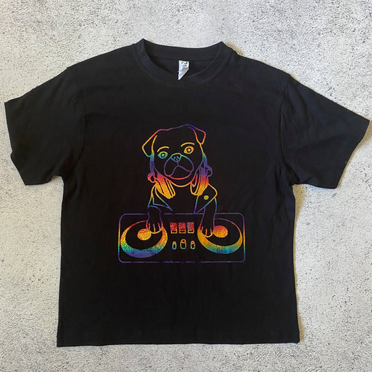 DJ Pug Black Holographic Tee - Unisex